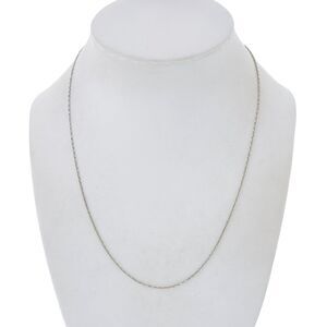 Estate MJI Sterling Silver 925 1.1mm Chain Link Necklace 18"